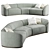 Elegant Pierre Sectional Sofa 3D model small image 1