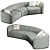 Elegant Pierre Sectional Sofa 3D model small image 4