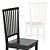 Village Wood Dining Chair, Crate and Barrel 3D model small image 2