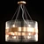 Bronze Metal and Glass Chandelier 3D model small image 2