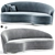 Sleek Sinuous Curve Sofa 3D model small image 1