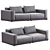 Sleek Leather Sofa XYZ 3D model small image 1