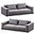 Sleek Leather Sofa XYZ 3D model small image 3