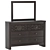Paxberry Vintage Brown Dresser & Mirror 3D model small image 1