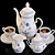 Elegant Mary-Ann Coffee Set 3D model small image 2