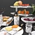 Elegant Kitchen Decor Set 3D model small image 3
