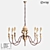 Rustic Wood and Metal Chandelier 3D model small image 1