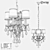 Elegant Glass and Metal Chandelier 3D model small image 2