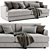 West Elm Haven 2-Seater Sofa: Stylish Comfort for Your Home 3D model small image 1