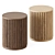 Natural Wood Fluted Drum End Table 3D model small image 1