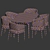 Sleek Dining Set 123: Modern Design, High Quality 3D model small image 3