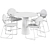 Sleek Dining Set: Table P.O.V. D100 & Gemma Chair 3D model small image 4