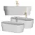 Ribbon Steel Bathtub 3D model small image 1