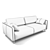 Sleek Liery Blue Sofa 3D model small image 2