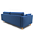 Sleek Liery Blue Sofa 3D model small image 3