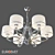 Eurosvet Fabiola Smart Suspended Chandelier 3D model small image 1