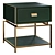 Gold Steel Bedside Table with Drawer Arabel 3D model small image 1