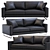 Modern Slide Leather Sofa 3D model small image 1
