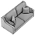 Modern Comfort: Ikea Vinliden Sofa 3D model small image 7