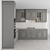 Elegant Gray Kitchen Set - 42-Piece 3D model small image 1