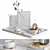 Elegant Coffee Set: Marble Tray, Vase, Bouquet 3D model small image 1