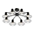 Sleek Chrome Ceiling Chandelier 3D model small image 1