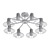 Sleek Chrome Ceiling Chandelier 3D model small image 2