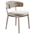 Caratos Maxalto Chair: Elegant Velvet Design 3D model small image 1