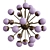 Lilac Glass Brass Sputnik Chandelier 3D model small image 1