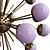 Lilac Glass Brass Sputnik Chandelier 3D model small image 2