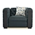 Elegant Tufted Leather Armchair 3D model small image 2
