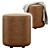 Isla Fabric & Leather Ottoman 3D model small image 6