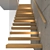 Contemporary Concrete and Wood Staircase 3D model small image 3