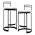 Powell Nobi Swivel Bar Stool 3D model small image 1