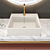 Modern Bath Set with Sink, Mirror, Wardrobe & Shelf 3D model small image 3