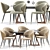 Modern Dining Chair Set 3D model small image 1