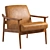 1950s Inspired Leather Accent Chair 3D model small image 7