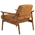 1950s Inspired Leather Accent Chair 3D model small image 9