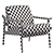 1950s Inspired Leather Accent Chair 3D model small image 10