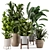  Rusty Concrete Pot Indoor Plants - Set 228 3D model small image 1