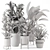  Rusty Concrete Pot Indoor Plants - Set 228 3D model small image 6