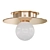 Sleek Flushmount Light Fixture 3D model small image 1