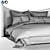 Luxury Tufty Bed: 200*180 CM 3D model small image 5