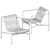 Hay Palissade Low Olive Lounge Chair 3D model small image 2