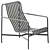 Stylish Olive Lounge Chair 3D model small image 1