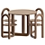 Elegant Mono Dining Set 3D model small image 2