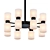 Sleek Black Coated Chandelier 3D model small image 1