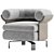 Minotti Mattia Armchair Set: Contemporary Design Inspired by the 70s 3D model small image 1