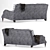 Stylish Ceracole Sofa with Fancy Footwork 3D model small image 2