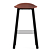 Lodi Tan & Black Bar Stool 3D model small image 2